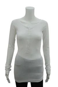 Camiseta para mujer P.C. con botones manga larga acanalada LYCRA blanca talla grande 6 - 26 - Imagen 1 de 6