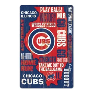 CHICAGO CUBS GO CUBS GO WORDAGE WOOD SIGN 11"X17'' NEW WINCRAFT - Picture 1 of 1