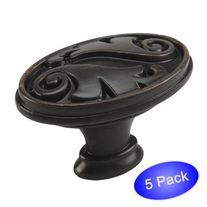 *5 Pack* Cosmas Cabinet Hardware Oil Rubbed Bronze Oval Knobs #4297ORB - Picture 1 of 1