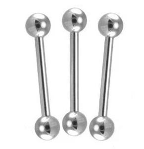 Straight Barbell Tongue Nipple Cartilage Bar Starter Stud Surgical Steel 18g 16g - Picture 1 of 1