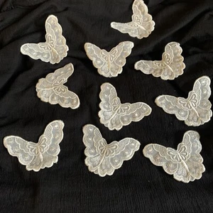 12 x floral lace applique sew on Butterfly lace motif patch sewing Embroidered - Picture 1 of 6