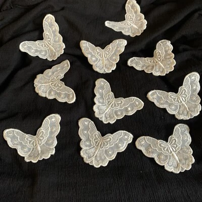 12 x floral lace applique sew on Butterfly lace motif patch sewing Embroidered - Image 1 of 4
