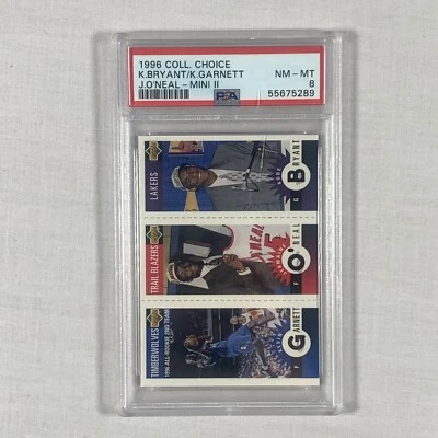 1996 Collectors Choice Kobe Bryant Kevin Garnett O'neal Rookie Mini II PSA 8 - Image 1 of 4