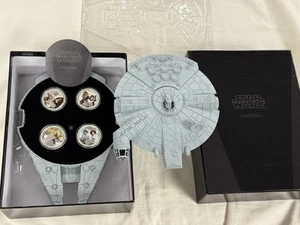 New Zealand Niue- Star Wars 2011 Millennium Falcon Silver 4-Coin Set Original - Picture 1 of 6