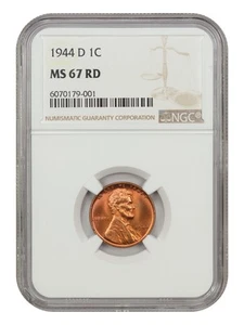 1944-D 1C NGC MS67RD - Lincoln Cent (Wheat Reverse) - Picture 1 of 4