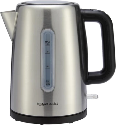 Amazon Basics Electric Stainless Steel Kettle for Tea and Coffee, Bpa-Free, Fast - Image 1 of 4