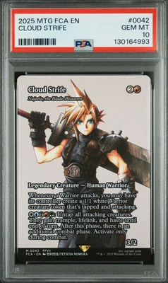 2025 MTG FINAL FANTASY: THROUGH THE AGES NON FOIL #0042 CLOUD STRIFE PSA 10 - Image 1 of 2