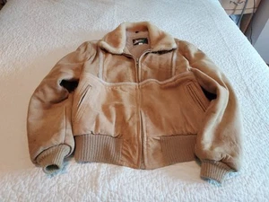 Vintage Garsel Suede Bomber Coat Jacket Men's Size 46 minor staining GUC Zipper - Picture 1 of 21