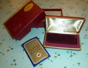Caja de presentación de reloj Elgin años 50 de colección en caja de cartón original - Imagen 1 de 14
