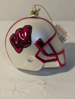 Scottish Christmas College Football Helmet Ornament, U Of Wisconsin, Hand Paint - Image 1 of 4