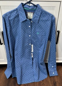 Panhandle Rough Stock Cowboy Shirt Damen Large Französisch Blau Neu mit Etikett - Bild 1 von 4