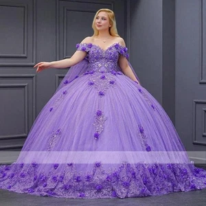 Quinceanera Kleider Applikationen Plissee Schulterfrei Strass RobeQuinceanera - Bild 1 von 10