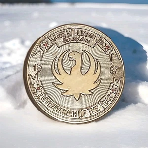 Hank Williams Jr Bocephus Western Style Gürtelschnalle 1987 Entertainer des Jahres - Bild 1 von 3