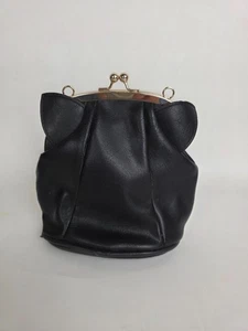 Meowingtons Black Cat Handtasche Vegan Leder Umhängetasche Clutch Gold Hardware - Bild 1 von 13