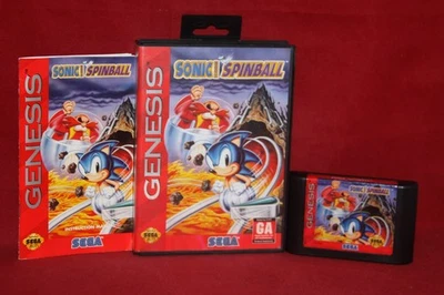Sonic Spinball (Sega Genesis, 1993) Authentic Game Cartridge, CIB Complete - Image 1 of 4