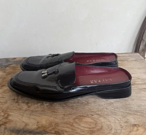 Ralph Lauren Vintage 90’s Black Leather Flat Loafer Slides Woman’s Sz 8.5B - Bild 1 von 13