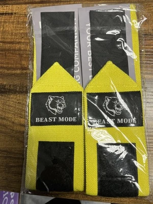 Teceum Beast Mode 18 дюймов обертки для тяжелой атлетики, желтые - совершенно новый ремень для тренажерного зала - Изображение 1 из 4