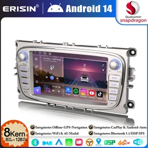 128GB 8-Kern DAB+ Android 14 Autoradio GPS Navi Ford Mondeo Focus Galaxy S/C-Max - Bild 1 von 21