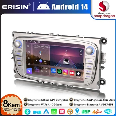 128GB 8-Kern DAB+ Android 14 Autoradio GPS Navi Ford Mondeo Focus Galaxy S/C-Max - Bild 1 von 4