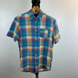 Hampton Repulic Shirt Men's Small Plaid Short Sleeve 37/38 - Picture 1 of 8