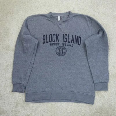 Block Island Sweatshirt Womens Medium Graphic Crewneck Soft Grunge Y2K Jumper - Image 1 of 4