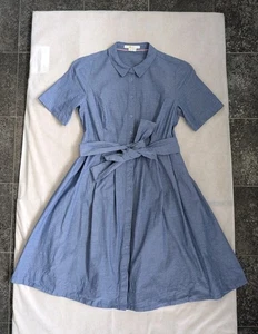 Boden Womens Shirt Dress UK 10 Petite Anastasia SS Chambray Blue Pockets Summer - Picture 1 of 17
