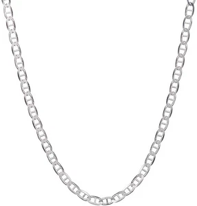 925 Sterling Silver 2mm Marina Link Chain Necklace - Imagen 1 de 5