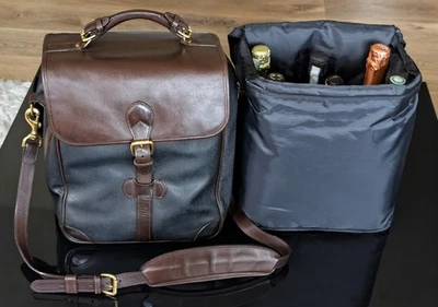 Mulholland Brothers 6-Bottle Wine Carrier Bag Black Endurance & Stout Leather - Image 1 of 4