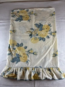 Laura Ashley Alba Roses STD Pillow Case Romantic Yellow Roses Ruffles - Picture 1 of 5