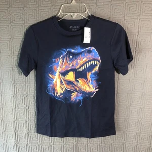 Camiseta para niños Place niños talla mediana 7/8 azul manga corta nueva con etiquetas dinosaurios - Imagen 1 de 9