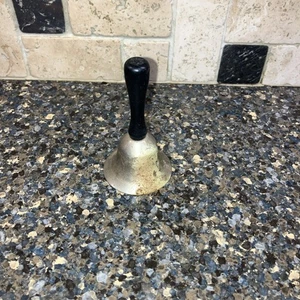 Vintage Schulglocke Messing und Holzgriff 4 cm - Bild 1 von 4