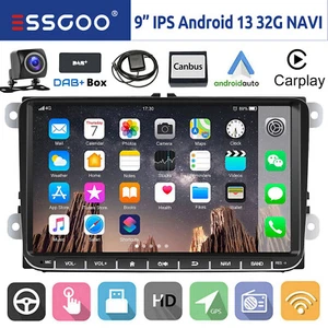Autoradio DAB+ 32G Android 13 Carplay GPS RDS Per VW GOLF 5 6 Polo Touran Passat - Foto 1 di 15