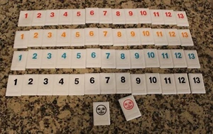 Rummikub Tiles Game Replacement Set #1-13 Black Yellow Blue Red - COLOR CHOICE - Picture 1 of 20