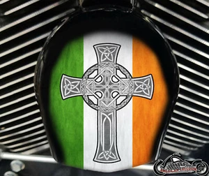 Harley Davidson Custom Horn cover Touring Dyna Softail Sportster M8 CELTIC CROSS - Picture 1 of 1