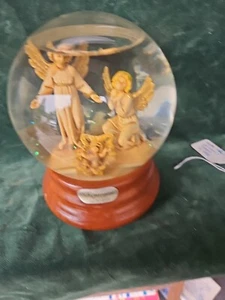 Fontanini Gold Glitter Dome Globe Angels/Jesus Plays Joy To The World Works - Picture 1 of 7