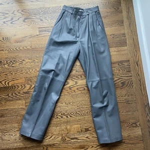 Vintage 100% Leder Damen 8 graue Toffs Hosen  - Bild 1 von 10