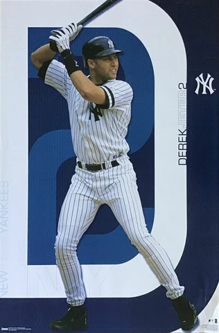 Derek Jeter New York Yankees MLB Vintage 2002 Poster 22.5 x 34 Cover