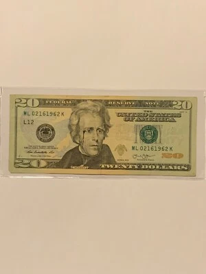 BIRTHDAY NOTE Feb 16 1962 $20 Twenty Dollar Bill FANCY SERIAL NUMBER ML02161962K - Image 1 of 4