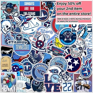 50pcs Waterproof Vinyl Stickers Tennessee Titans NFL Football Phone Luggage Car - Picture 1 of 10