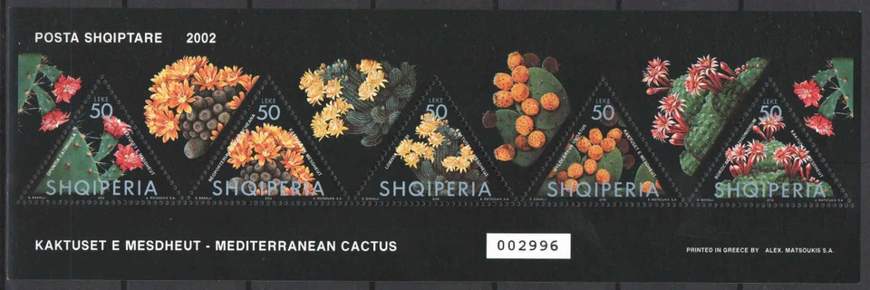 Albania 2002. Flowers / cactus set MNH (**) Michel: Block 139. - Image 1 of 1
