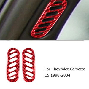 2X For Chevrolet Corvette C5 Carbon Fiber Air Vent Outlet Decorative Trim Cover - Foto 1 di 11