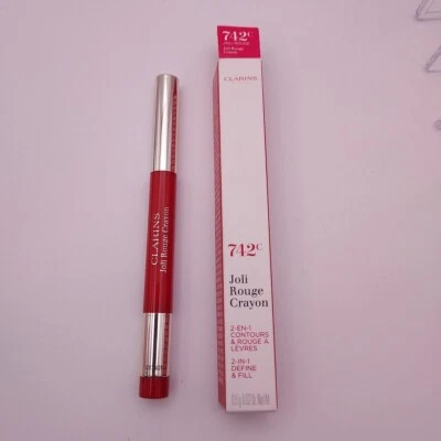 Clarins Joli Rouge Lip Crayon 2 in 1 Define Fill 742C JOLI ROUGE  - Image 1 of 4