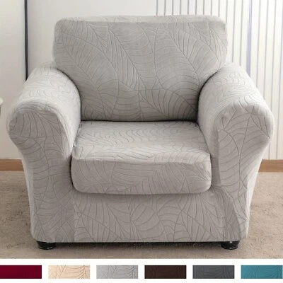 Funda Sillón Impermeable Patrón Hoja Jacquard Elástica con Funda de Cojín Foto 1 de 4