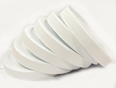 70/400 WHITE  RIBBED Cap Lid W POLY LINERS (qty 12) SHIPS FROM USA NOT CHINA - Image 1 of 3