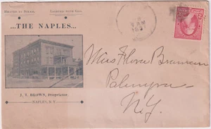 1897 Napoli NY JJ puntello marrone NAPOLI advt illust copertura hotel (c98) - Foto 1 di 1