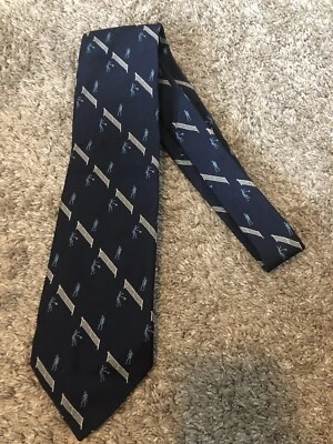 Corbata de tenis individual vintage para hombre Tom Bass Tiger Hall azul hecha en EE. UU. Foto 1 de 4