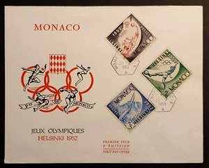 Monaco Stamps 1953 Rare Helsinki Olympics First Day Cover (w) - Picture 1 of 2