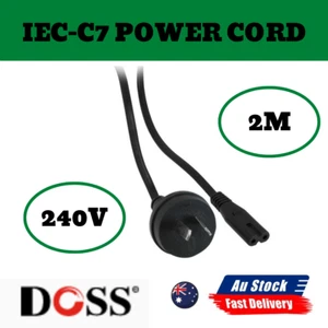 2M 240V AC MAINS TO FIGURE 8 IEC-C7 ROUND FIG8 BLACK 713AC DOSS - Picture 1 of 2