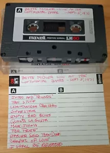 used Maxell LN60 blank cassette tape (label Bette Midler Live Continental Baths) - Picture 1 of 1