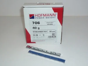 50 pesi adesivi moto Hofmann tipo 706 piombo 40 g cromato >980210-50< - Foto 1 di 1